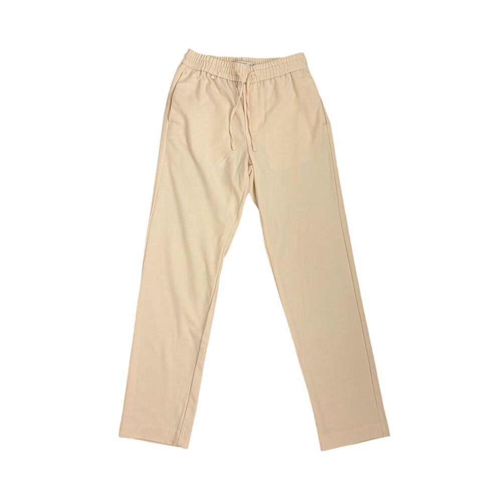 Denim & Flower Straight Leg Casual Cream Jogger Sweatpants Drawstring Small